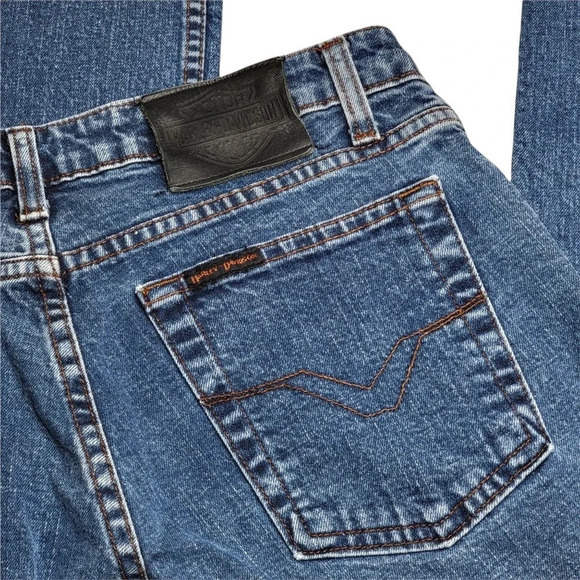 HARLEY DAVIDSON Women's Highrise Medium Wash Bootcut Jeans Size 8 Long Blue - Picture 4 of 16